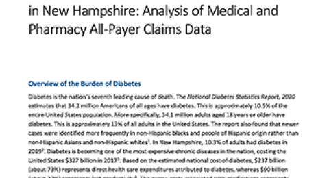 Cost of Diabetes in New Hampshire report cover