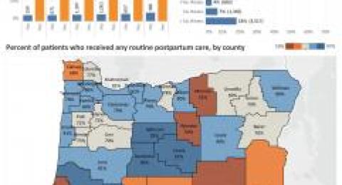OMDC Postpartem care in Oregon report counties graphic