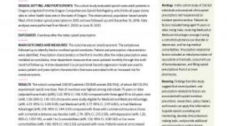 Oregon opioid study report