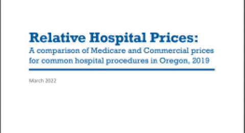 Oregon relative healthcare cost report cover