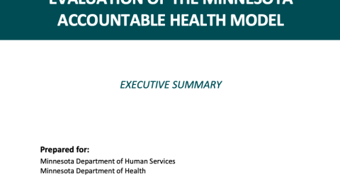 Evaluation of the Minnesota Health Model Report Cover