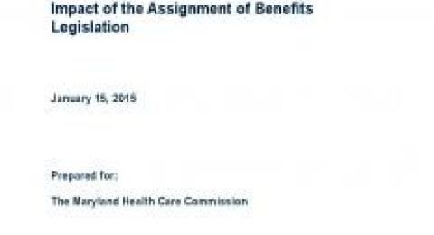 Impact of the Assignment of Benefits Legislation report cover
