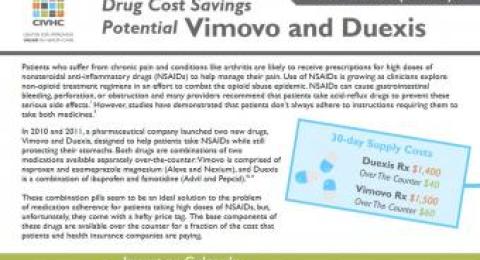 Vimovo and Duexis drug cost savings report cover