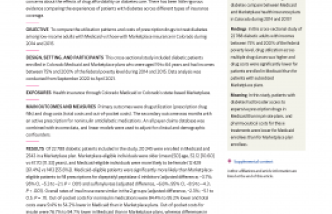 Colorado diabetes article on the JAMA network website