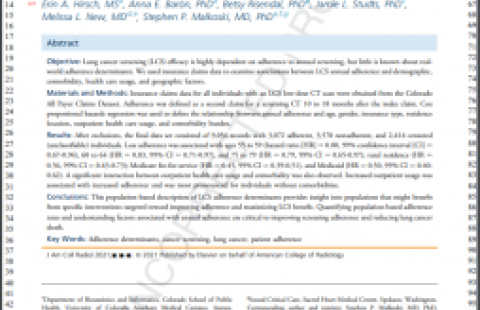 Determinants Associated With Longitudinal Adherence to Annual Lung Cancer Screening: A Retrospective Analysis of Claims Data report cover