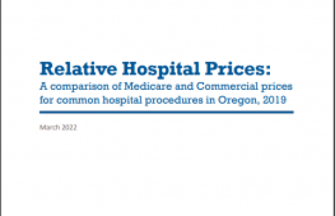Oregon relative healthcare cost report cover