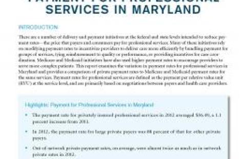 Payment for Professional Services in Maryland report cover