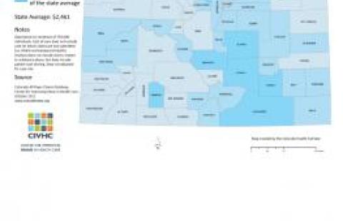   Medicaid Per Capita Cost of Care by County Map 2011