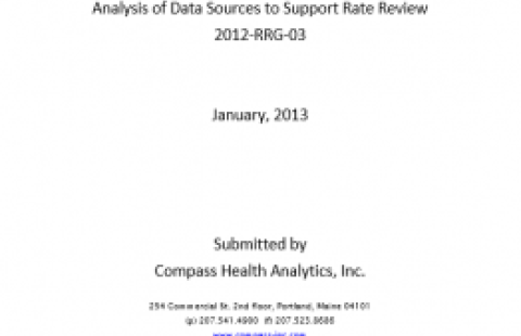 Report to the State of New Hampshire Insurance Department, Analysis of Data Sources to Support Rate Review 2012-RRG-03