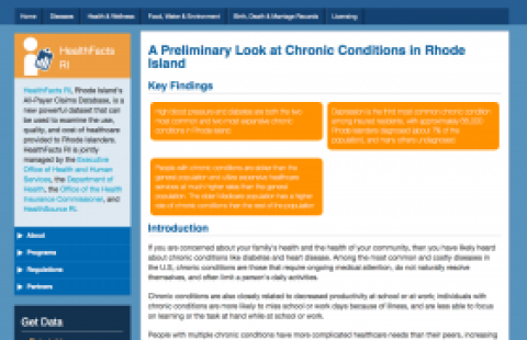 A Preliminary Look at Chronic Conditions in Rhode Island report cover