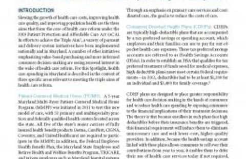 The Evolving Landscape of Health Care Reform and Health Care Spending in Maryland report cover