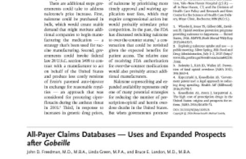 First page of All-Payer Claims Databases — Uses and Expanded Prospects after Gobeille