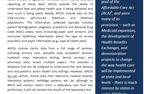 Fact Sheet: APCD and Health Reform report