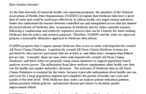 Letter to Senator Grassley